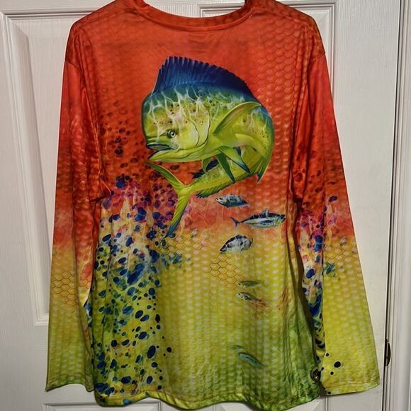 🔥🔥 SPICY TUNA All Over Print Performance Polyester Shirt - EXCELLENT - Sz 2XL - Picture 5 of 9